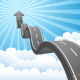 Arrow Road Through the Clouds
